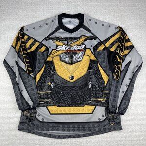 Ski Doo Team Long Sleeve Shirt Racing Jersey Men L Snowmobile Yellow (Read)